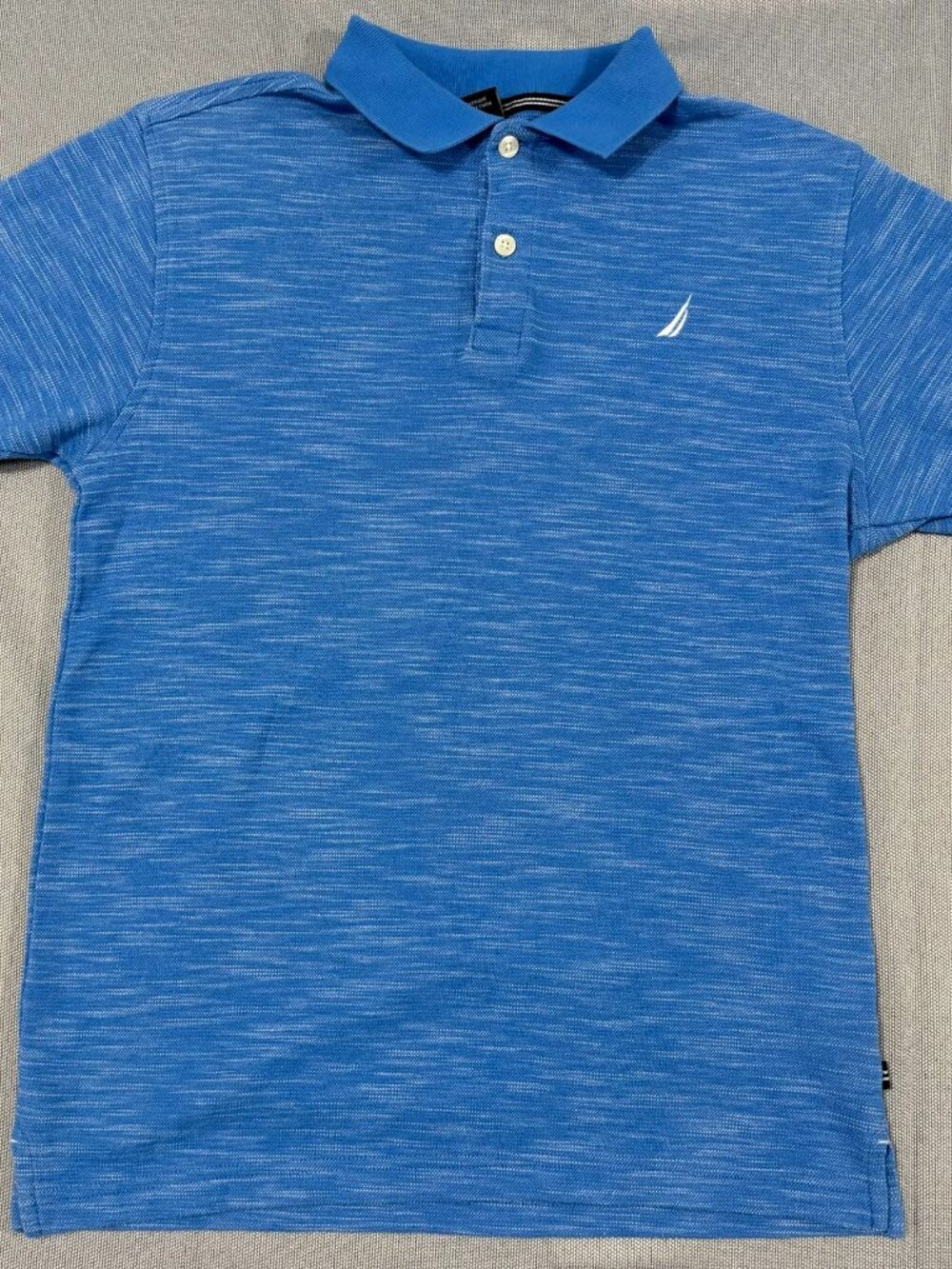 Nautica Boys Space-Dye Performance Polo Shirt Blue Short Sleeve XL (18-20)